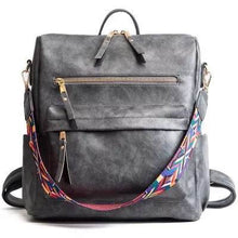 Solid Vegan Leather Convertible Backpack - Black, Camel or Grey