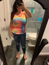 TIEDYE JUNIOR TANK TOP W PRINT - RAINBOW 🌈