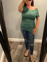 Short sleeve solid top - Black, Green, Burgundy, Charcoal or Blue