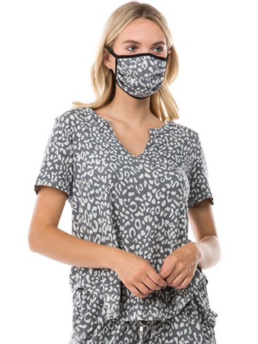 Ariella  Top  - Grey Leopard
