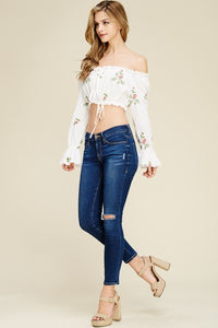Tie Front Cropped Tube Top