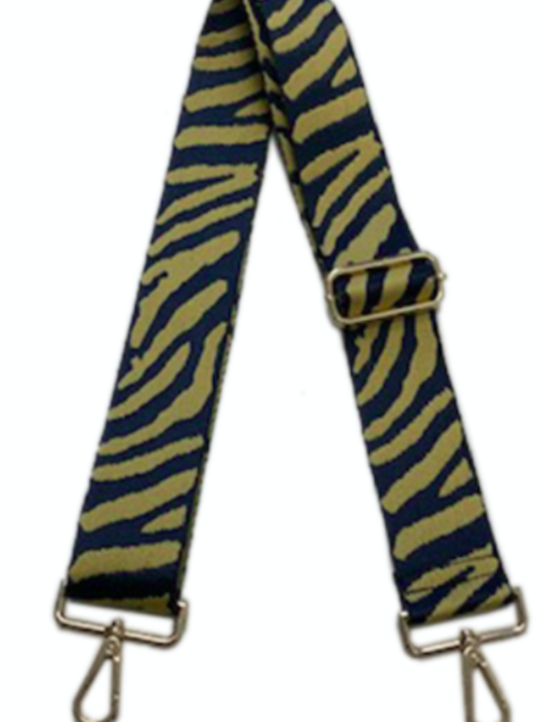 Animal Print 2” Adjustable Bag Strap - Navy/Camel Zebra
