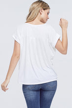 Plus size tie dye v neck short sleeve top - Grey or Ivory