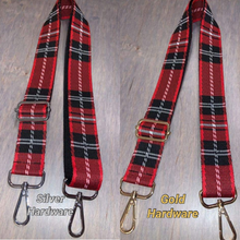 Red Plaid Adjustable Bag Strap