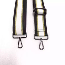 White/Black/Metallic Gold Stripe 2” Adjustable Handbag Strap