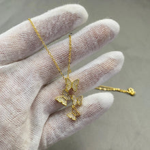 🦋 Cascading Butterflies 18 inch Necklace - Gold