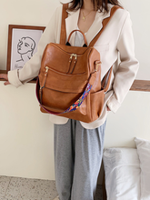 Solid Vegan Leather Convertible Backpack - Black, Camel or Grey