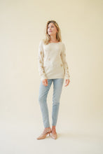 LIGHT WEIGHT GLITTER STAR SCREENED PULLOVER - NATURAL