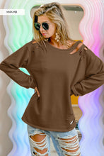 FRENCH TERRY WITH LASER CUT DETAILED SHIRT- ASSORTED COLORS