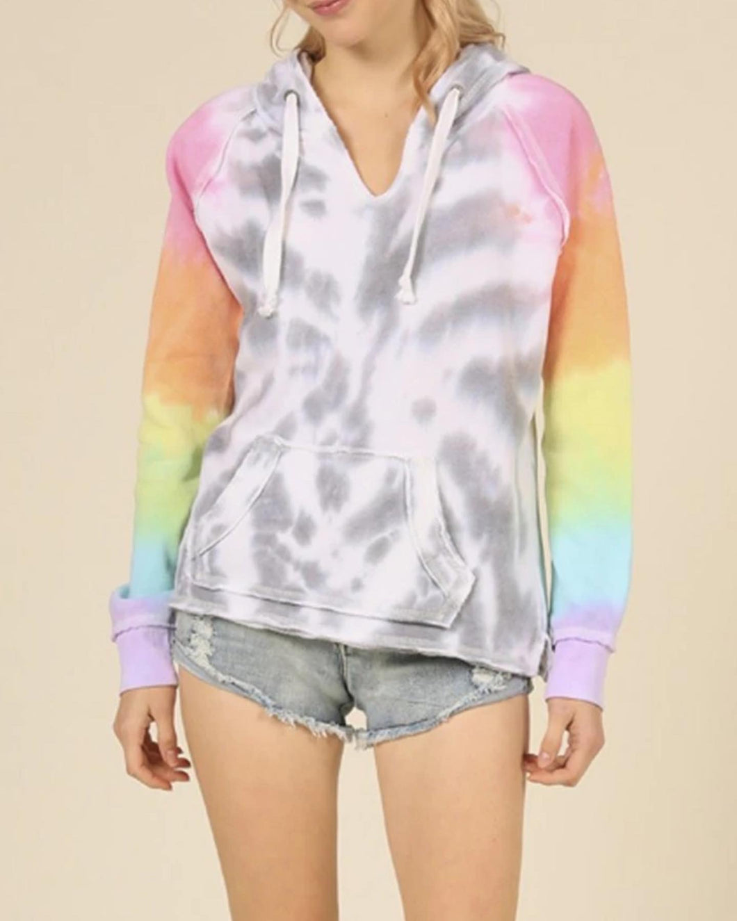 Ocean Drive Firework Tie-dye Burnout Pullover Hoodie