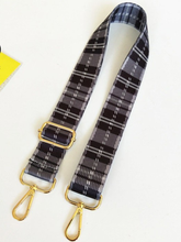 Grey Plaid Adjustable Bag Strap