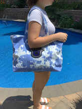 Hamsa Tiedye Canvas Tote Bag, Pouch & Strap Set - Blue or Grey