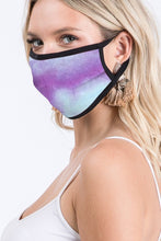 REVERSIBLE AND WASHABLE TIE DYE PRINT FASHION FACE MASK - PURPLE/BLUE 💜💙