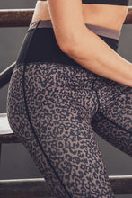 Mono B  High Waist Leopard Print Activewear Leggings - Mocha