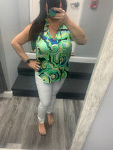 ARIELLA RUFFLE NECK TANK TOP - MULTI