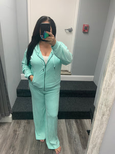 OCEAN DRIVE TERRY CLOTH JOGGER- AQUA