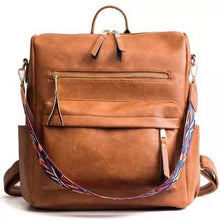 Solid Vegan Leather Convertible Backpack - Black, Camel or Grey
