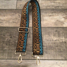 Abstract Adjustable Print Bag Strap - Silver or Gold Hardware