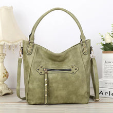 Vegan Leather Woven Flip Rivet Handbag Zipper Closure Crossbody Bag - Assorted Colors