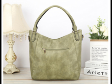 Vegan Leather Woven Flip Rivet Handbag Zipper Closure Crossbody Bag - Assorted Colors