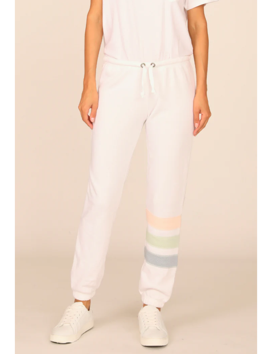 OCEAN DRIVE TIDEWATER GREY OR WHITE W/ MULTI STRIPES BURNOUT COLORBLOCK JOGGER