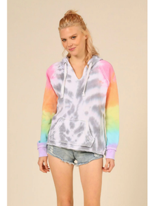 Ocean Drive Firework Tie-dye Burnout Pullover Hoodie