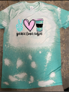 Acid Wash Peace Love Coffee - Mint.