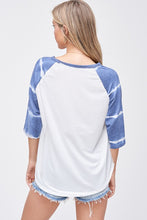 Tie dye kiss mark tie dye raglan sleeve top - Blue