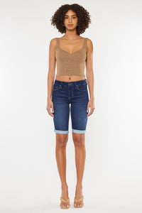 KANCAN MID RISE DENIM BERMUDA SHORTS