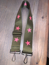 Olive Star 2” Adjustable Handbag Strap - Black or Neon Pink Stars