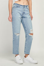 HIDDEN TRACEY HIGH RISE LIGHT WASH CUTOFF WAISTBAND STRAIGHT
