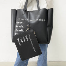 I Speak Fluid Italian Vegan Leather Tote - Black or Cream