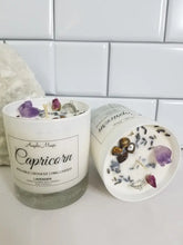 Capricorn Zodiac Crystal Soy Candle - Reiki Charged