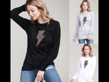 Leopard Lightening ⚡️ Long Sleeve T-Shirt - Heather Grey or White