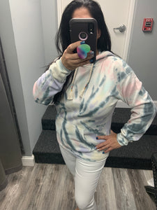 Ocean Drive Saltwater Swirl Tie Dye Burnout Pullover Hoodie