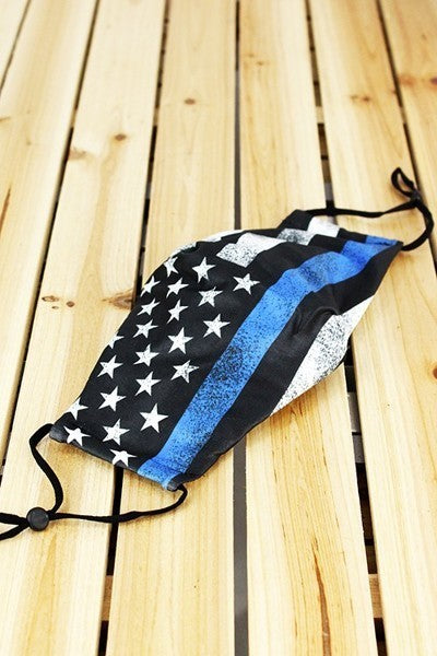 AMERICAN FLAG FASHION FACE MASK WITH FILTER POCKET