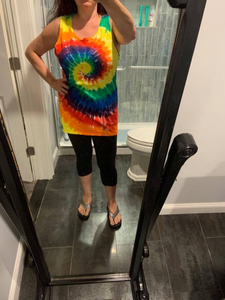 Blank Tie Dye Tank - Jamaican Rainbow ❤️💚💛