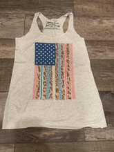 🇺🇸 Aztec Flag Racer Back Tank - Heather Grey or Heather White