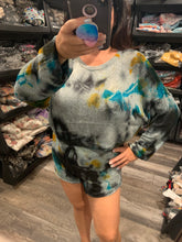 POL Tie Dye Knit Shorts - Black Rainbow