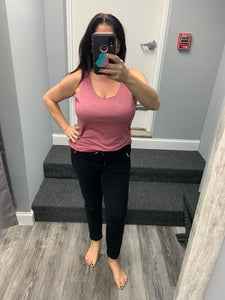 Tank with beaded detail edge - Charcoal, Grey or Pink