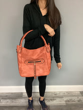 Vegan Leather Woven Flip Rivet Handbag Zipper Closure Crossbody Bag - Assorted Colors