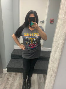 LOVE & PEACE GRAPHIC TEE - BLACK OR CHARCOAL