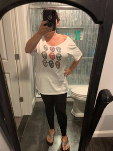 Off the shoulder Tongue Collage tee 👅 Clearance Final Sale! Was $28 Now $20