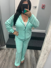 OCEAN DRIVE TERRY CLOTH JOGGER- AQUA