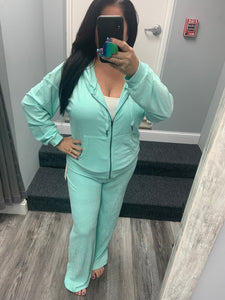 OCEAN DRIVE TERRY CLOTH JOGGER- AQUA