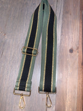 💚🖤 Olive/Black/Metallic Gold Stripe 2” Adjustable Handbag Strap