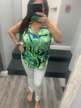 ARIELLA RUFFLE NECK TANK TOP - MULTI