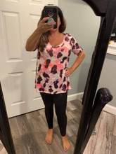 LEOPARD PRINT LOW GAUGE DEEP U-NECK TOP - ASSORTED COLORS