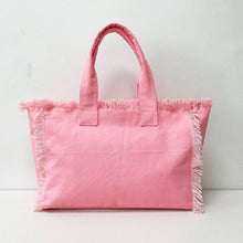 Solid Large Canvas Fringe Tote - Assorted Colors