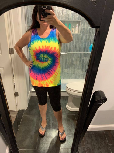 Blank Tie Dye Tank - NEON Rainbow